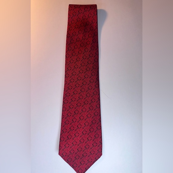 Gucci Red 100%Silk Men’s Tie, Vintage excellent condition, classic Gucci Pattern - Picture 4 of 7